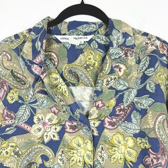 Vintage Annie Alexander Whimsigoth Office Floral Silk Body Suit Button Down S - Picture 2 of 12